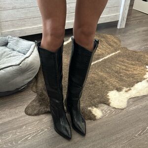 Knee high black boots
